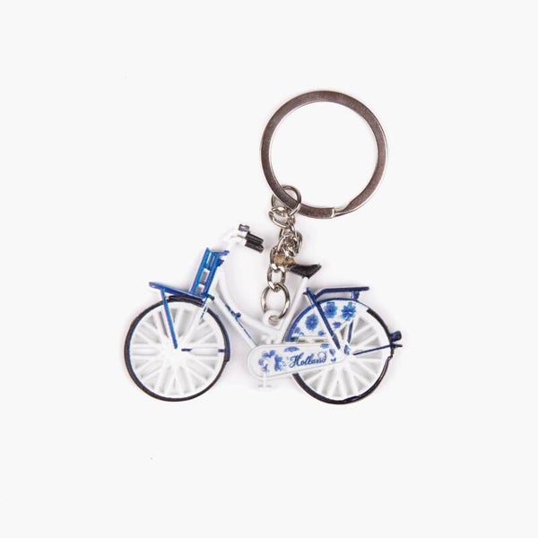 15371 - Sleutelhanger fiets metallic Holland - delftsblauw