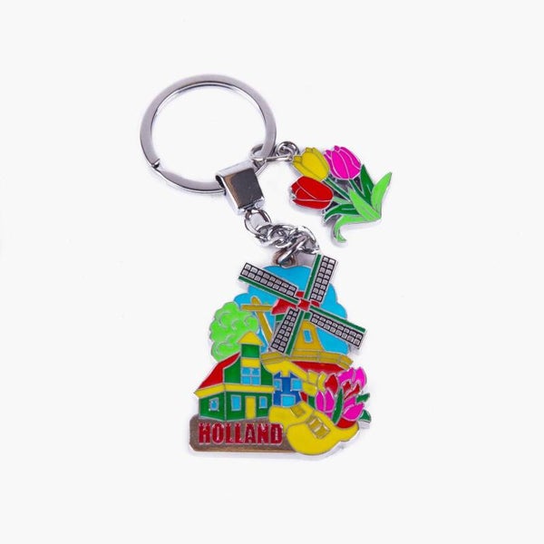 15441 - Sleutelhanger scene met bedel tulp Holland