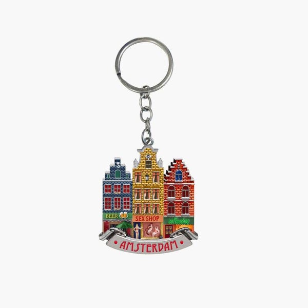 15524 - Sleutelhanger huisjes red light Amsterdam