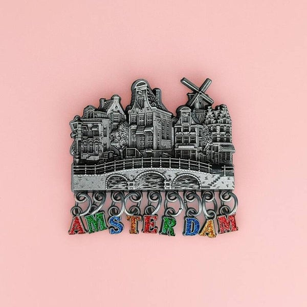 15527 - Magneet metaal City vibes glitters Amsterdam