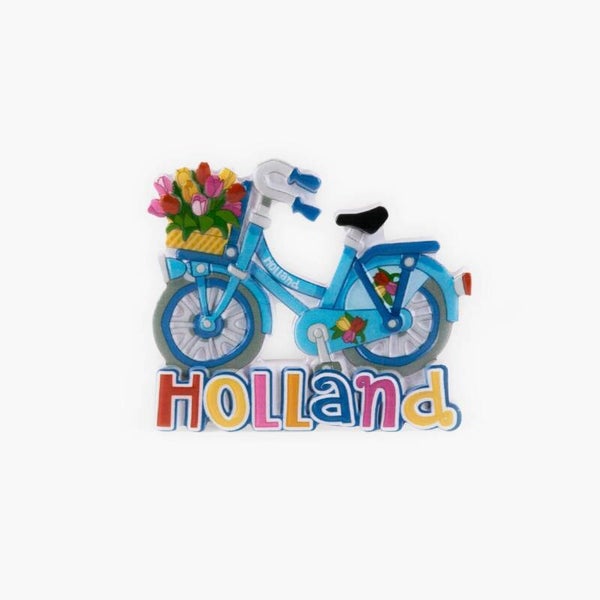 15603 - Magneet polyprint fiets Holland - blauw
