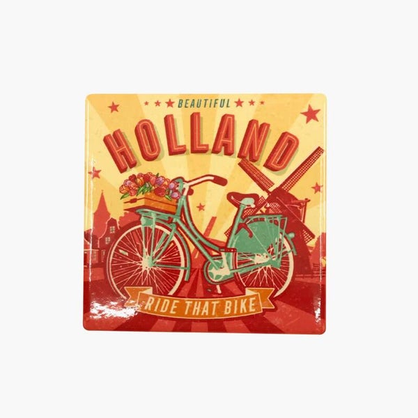 16616 - Coaster keramiek vintage ride that bike Holland