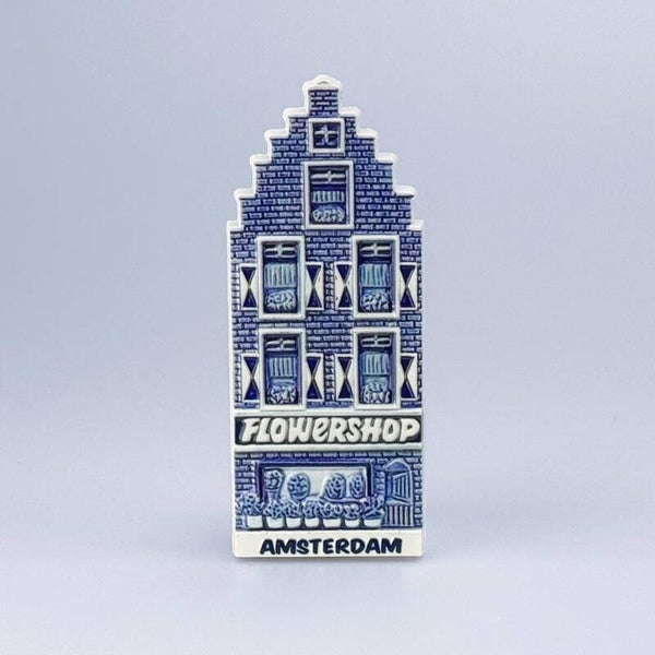 16786 - Magneet polyprint flowershop Amsterdam - delftsblauw