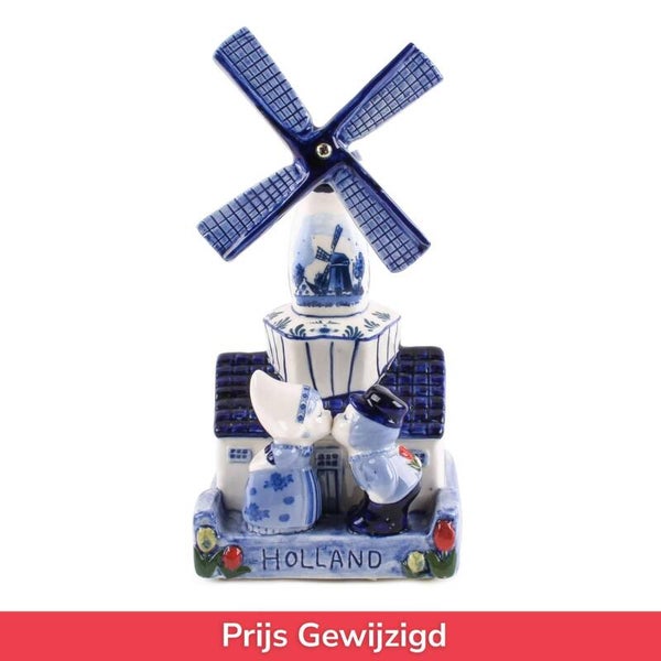 16841 - Muziekmolen kuspaar 16 cm Holland - delftsblauw