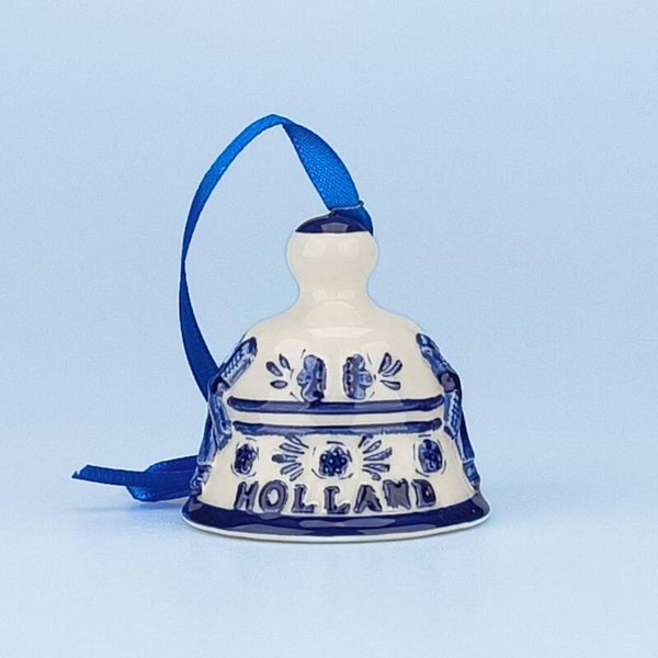 16852 - Kerstornament belletje - delftsblauw