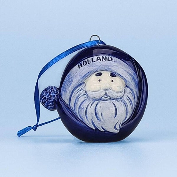 16924 - Kerstornament kerstman - delftsblauw