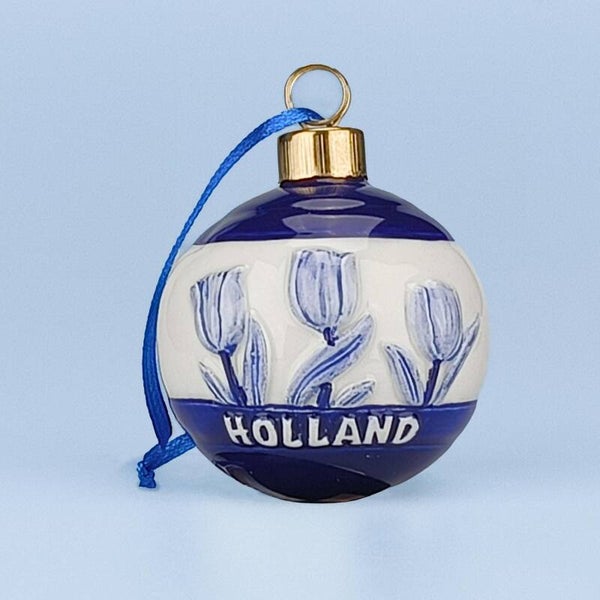 16926 - Kerstornament tulpen - delftsblauw
