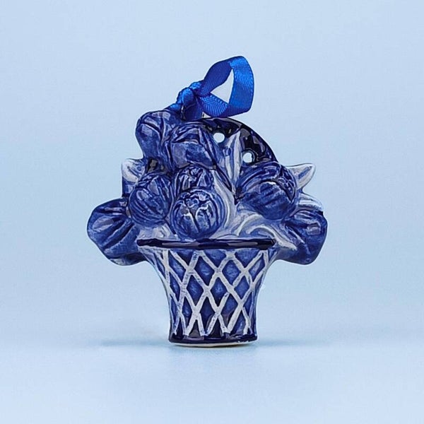 16939 - Kerstornament tulpenmand - delftsblauw