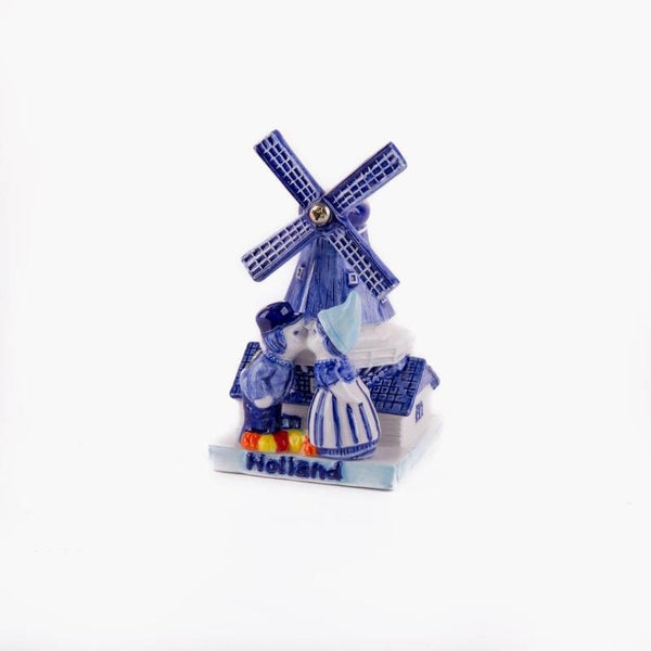 2032 - Molen kuspaar 10 cm Holland - delftsblauw