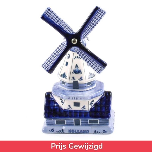 2044 - Stellingmolen met huisjes 10 cm Holland - delftsblauw