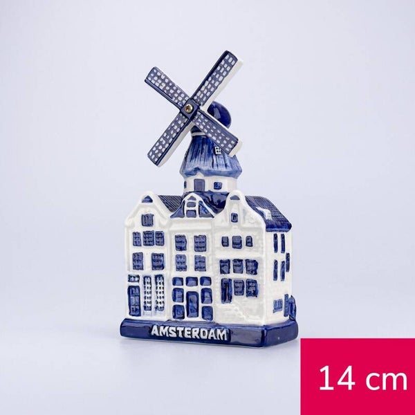2070 - Stadsmolen Amsterdam 14 cm - delftsblauw