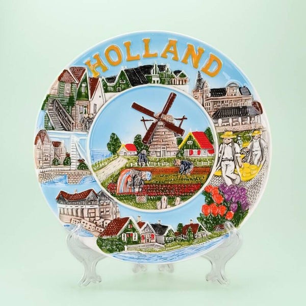 2108 - Bord molen compilatie 20 cm Holland - multicolor