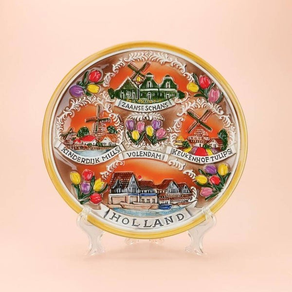 2119 -  Bord dorpen compilatie 15 cm Holland - multicolor