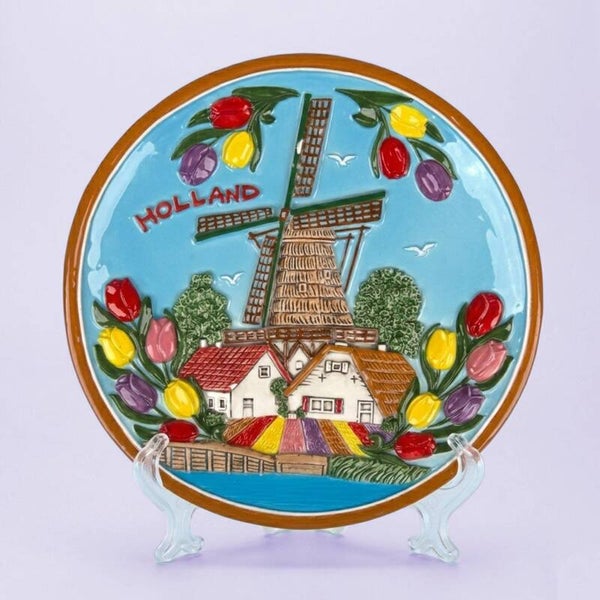 2189 - Bord molen 20 cm Holland - multicolor