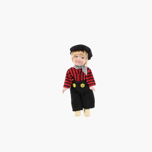 4313 - Pop porselein man 12 cm - zwart