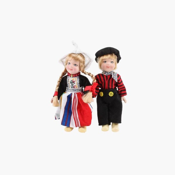 4314 - Pop porselein paar 12 cm - zwart