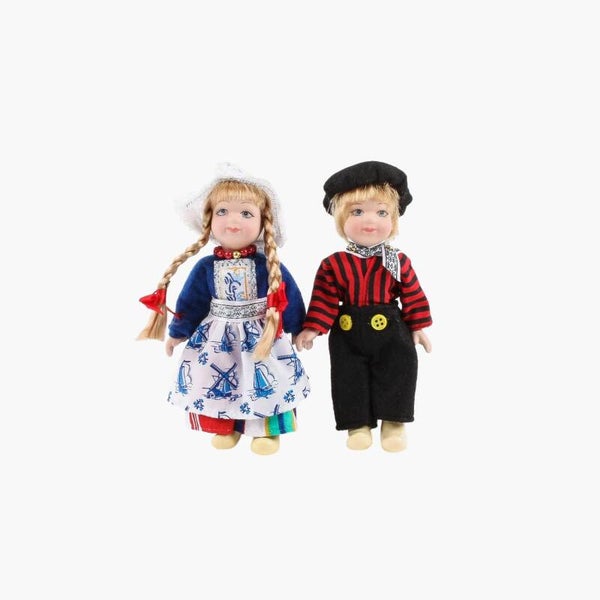 4315 - Pop porselein paar 12 cm - blauw
