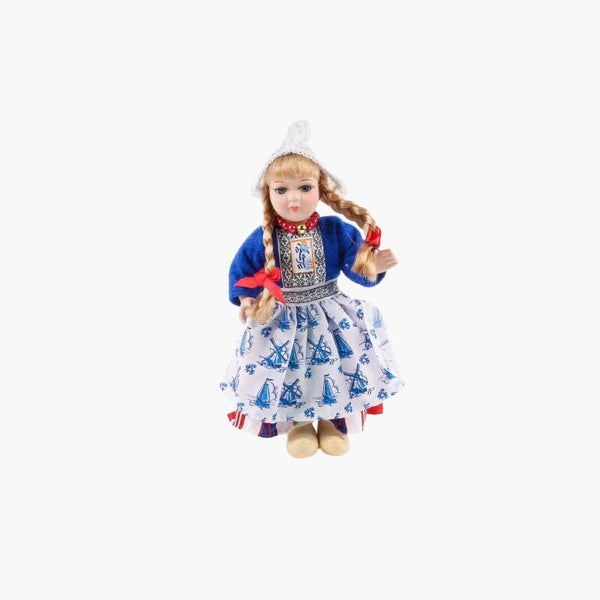 4321 - Pop porselein vrouw 17 cm - blauw
