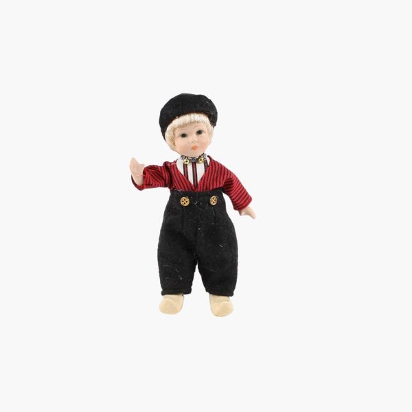 4323 - Pop porselein man 17 cm - zwart