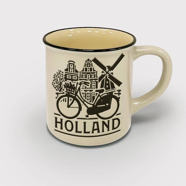 4582 - Beker 'campmug' Holland - wit