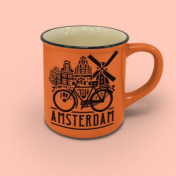 4588 - Beker 'campmug' Amsterdam - oranje