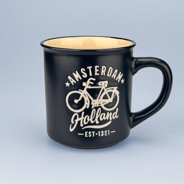 4590 - Beker 'campmug' Amsterdam - zwart