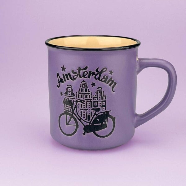 4597-Beker 'campmug' Amsterdam - paars