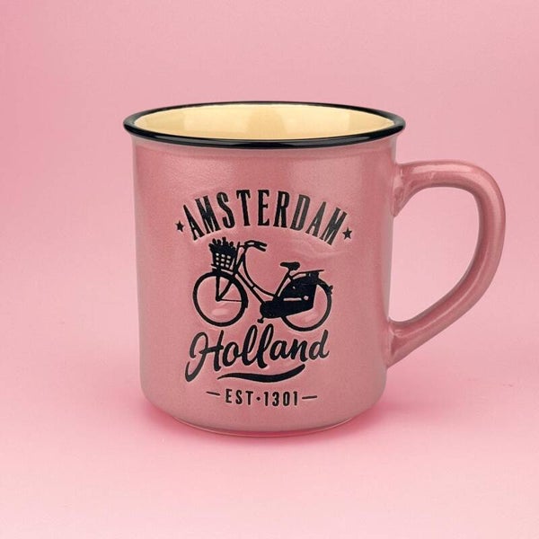 4598 -  Beker 'campmug' Amsterdam - roze