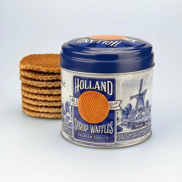 4750 - Blik stroopwafels Holland - delftsblauw