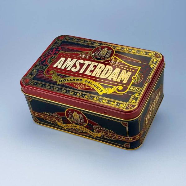 4790 - Speculaasblik 'charleston' Amsterdam incl. speculaas