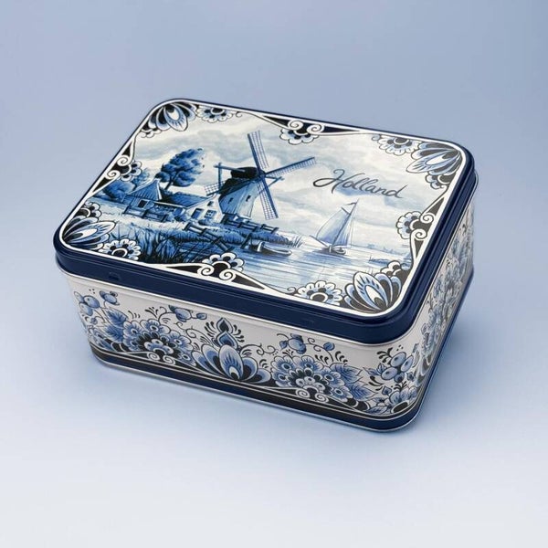 4792 - Speculaasblik delftsblauw Holland incl. speculaas - delftsblauw