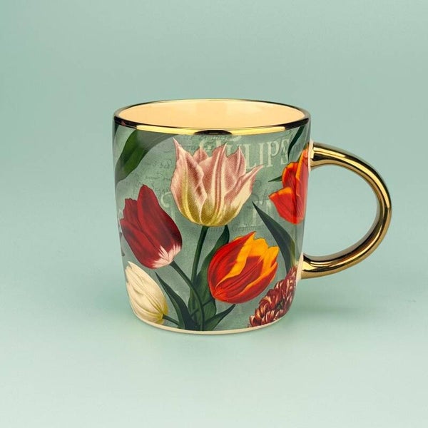 4910 - Beker 'pretty tulips' - groen