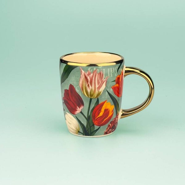 4912 - Beker 'pretty tulips' klein - groen
