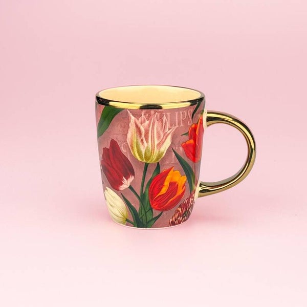 4913 - Beker 'pretty tulips' klein - roze