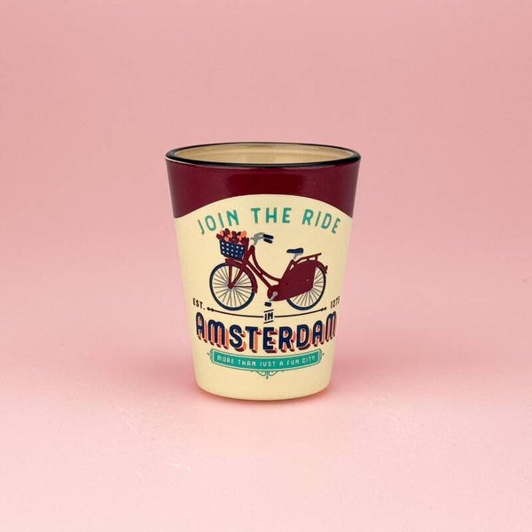 4961 -  Shotglas vintage join the ride Amsterdam - rood