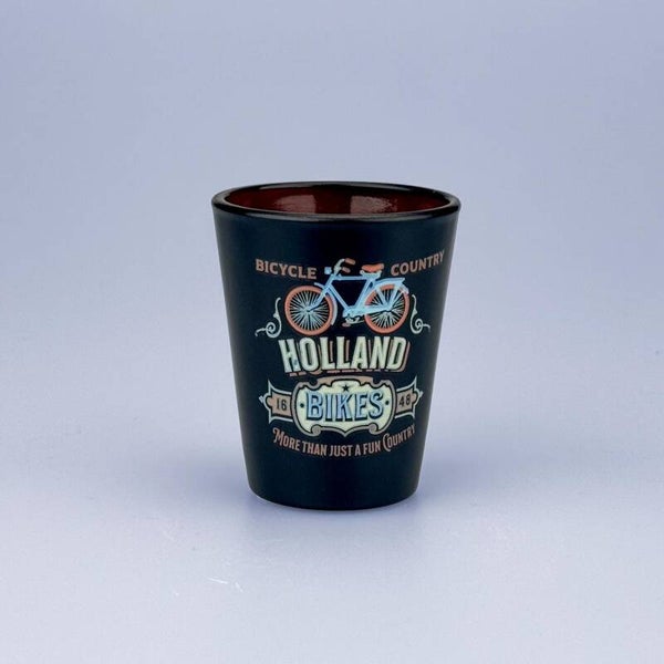 4991 - Shotglas vintage bikes Holland - blauw