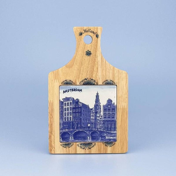 5366 - Kaasplank 14x22 cm Amsterdam - delftsblauw
