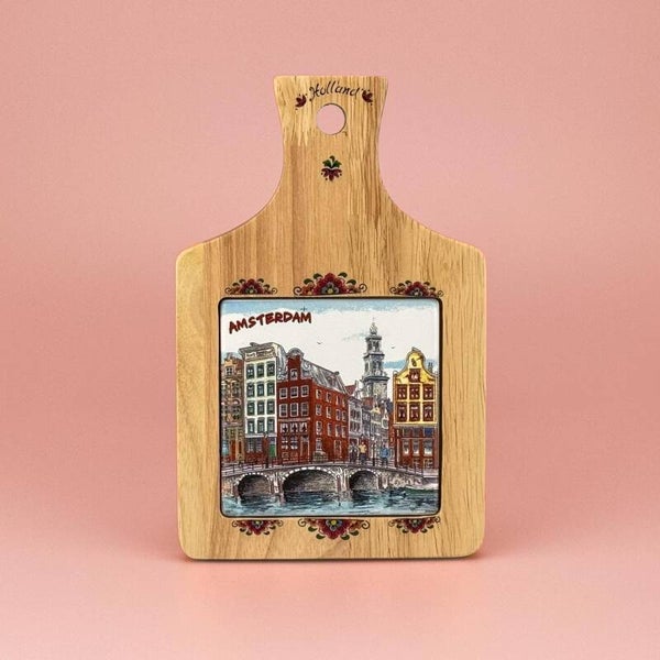 5367 - Kaasplank 14x22 cm Amsterdam - multicolor
