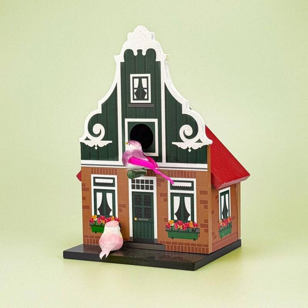 5460 - Vogelhuisje hout klokgevel zaans