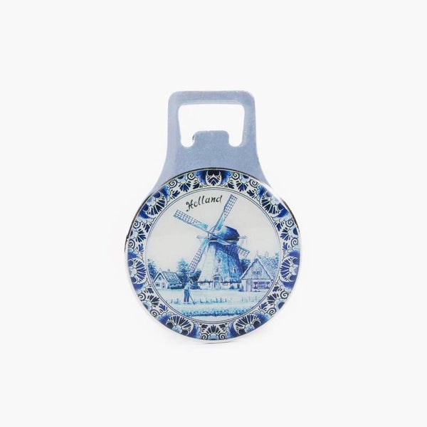 5665 -  Magneet opener metaal Holland - delftsblauw