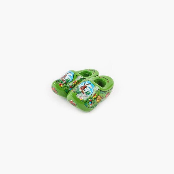 5929 - Magneet klomppaar hout 5 cm Holland - groen