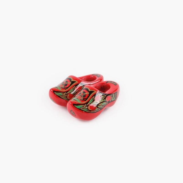 5940 - Magneet klomppaar hout 5 cm Holland - rood/goud