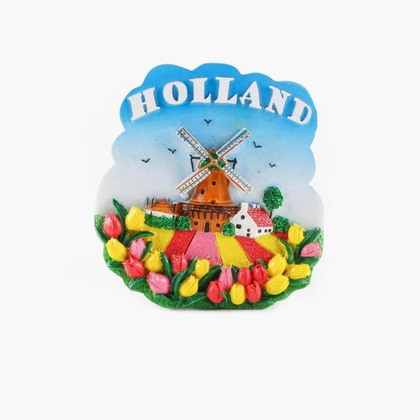 6732 - Magneet polystone tulpenveld Holland