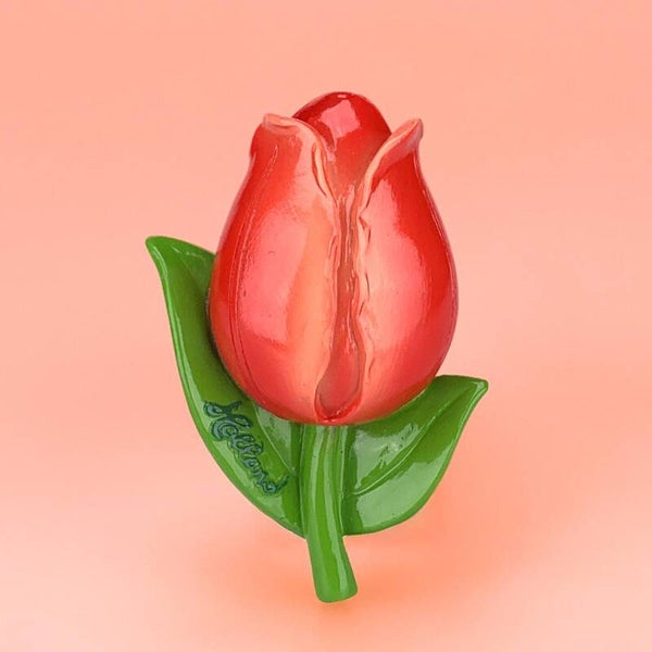 6840 - Magneet polystone 3d tulp Holland– rood