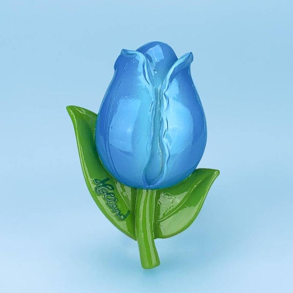 6841 - Magneet polystone 3d tulp Holland– blauw