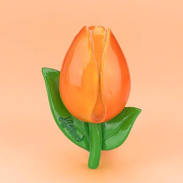 6845 - Magneet polystone 3d tulp Holland– oranje