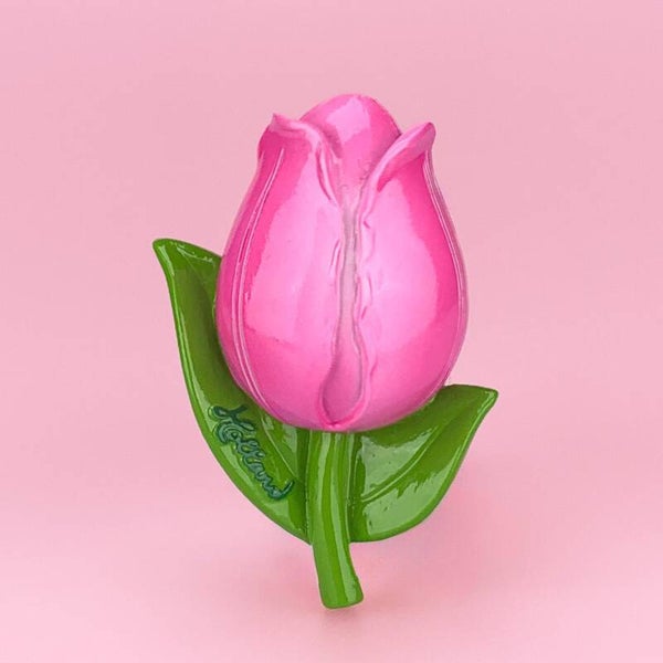6847 -  Magneet polystone 3d tulp Holland– fuchsia