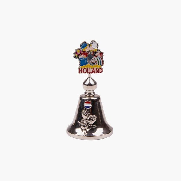6907 - Tafelbel kuspaar Holland - zilver