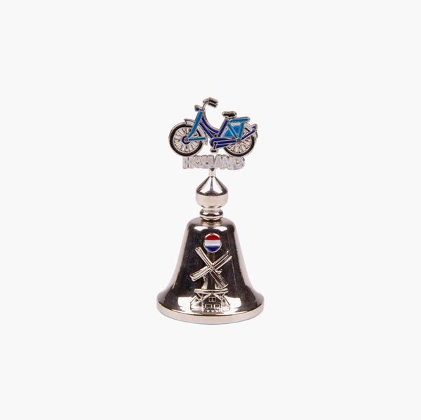 6908 - Tafelbel fiets Holland - zilver/blauw