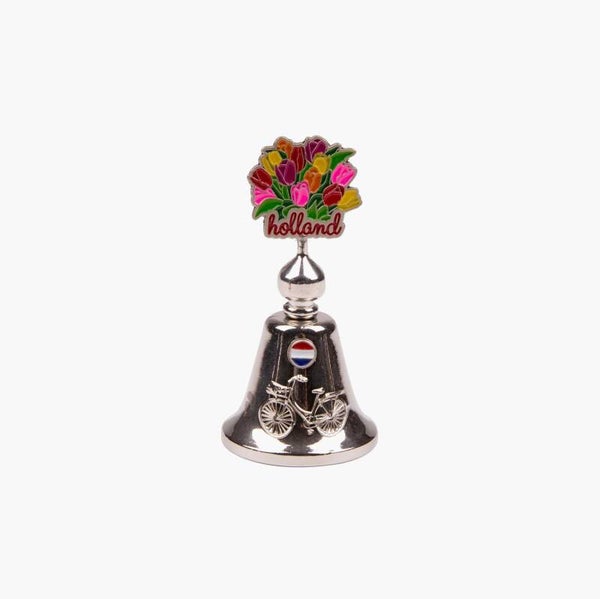6909 - Tafelbel tulpenbos Holland - zilver